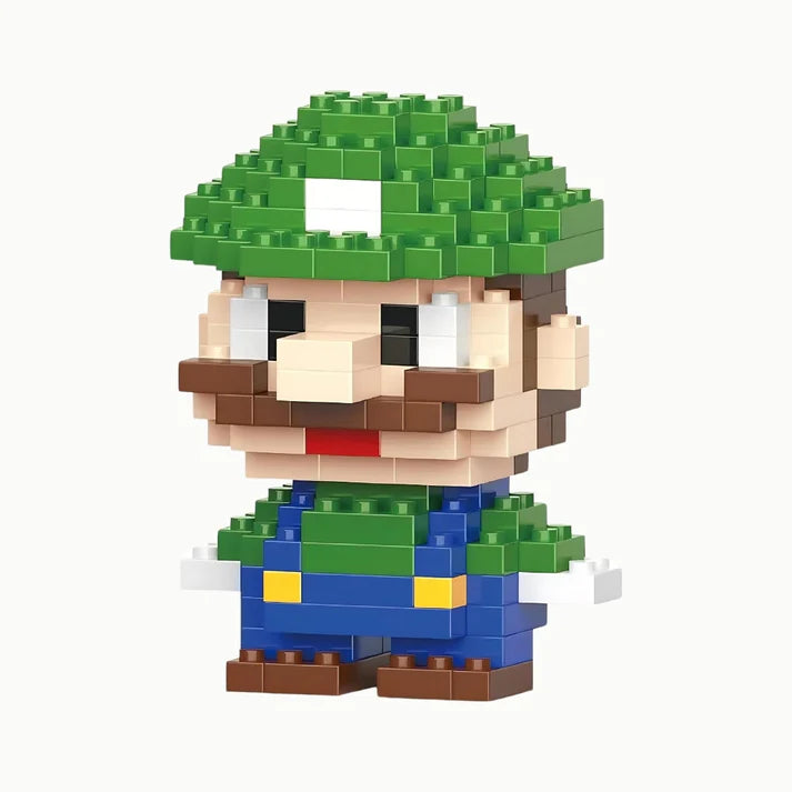 Luigi byggkloss-figur från Super Mario | BlockMates
